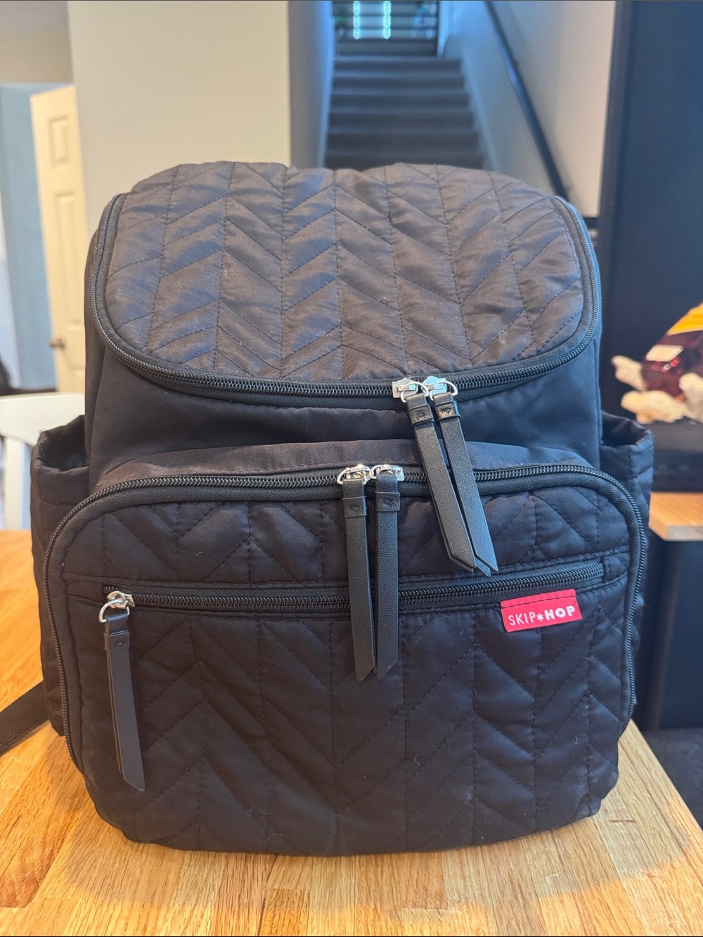 Skip Hop Quilted Black Diaper Bag/Backpack